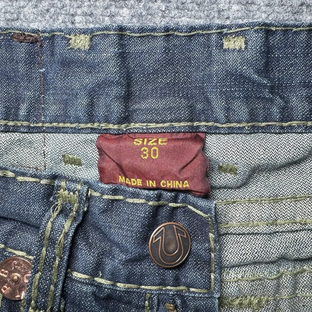 True Religion Nathan Super T Jeans Men Tag 30 Thick Stitch Fit 32x32 Dark Y2K